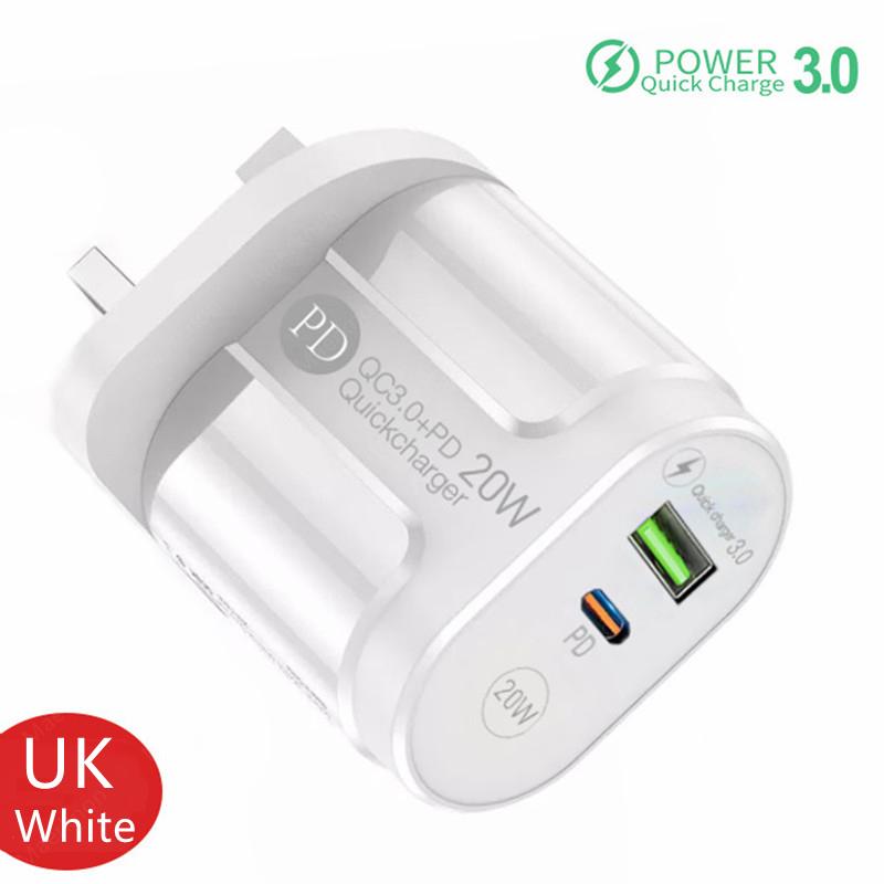 USB-зарядное устройство Quick Charge QC4.0 3.0 для iPhone Xiaomi Oneplus 40 Вт EU/US/UK Plug Fast Phone Adapter Портативное настенное зарядное устройство Type C