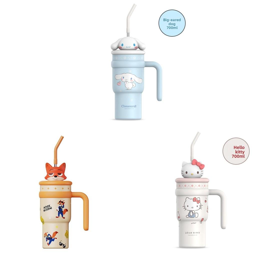 Термокружка Sanrio Hello Kitty с соломинкой и большим объемом для детей и взрослых