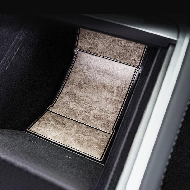 Аксессуары для украшения автомобиля для Tesla Model Y ModelY 2022 2023 Кожаный коврик в слот для ворот, подстаканник, наклейка, противоскользящий коврик