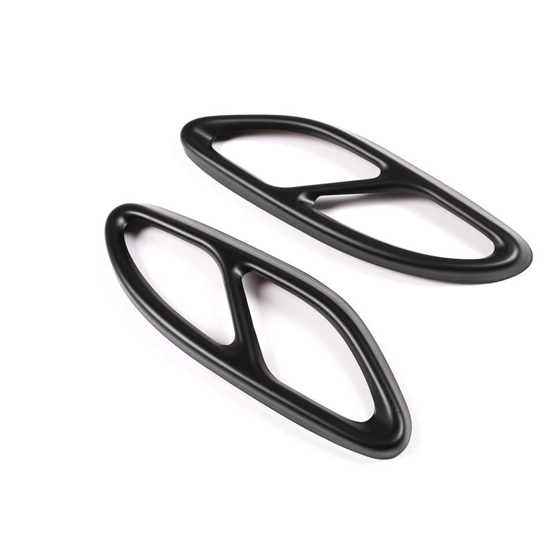 Car Accessories Matte Black Exhaust Pipe Tail Cover Trim For Mercedes Benz A Class W177 V177