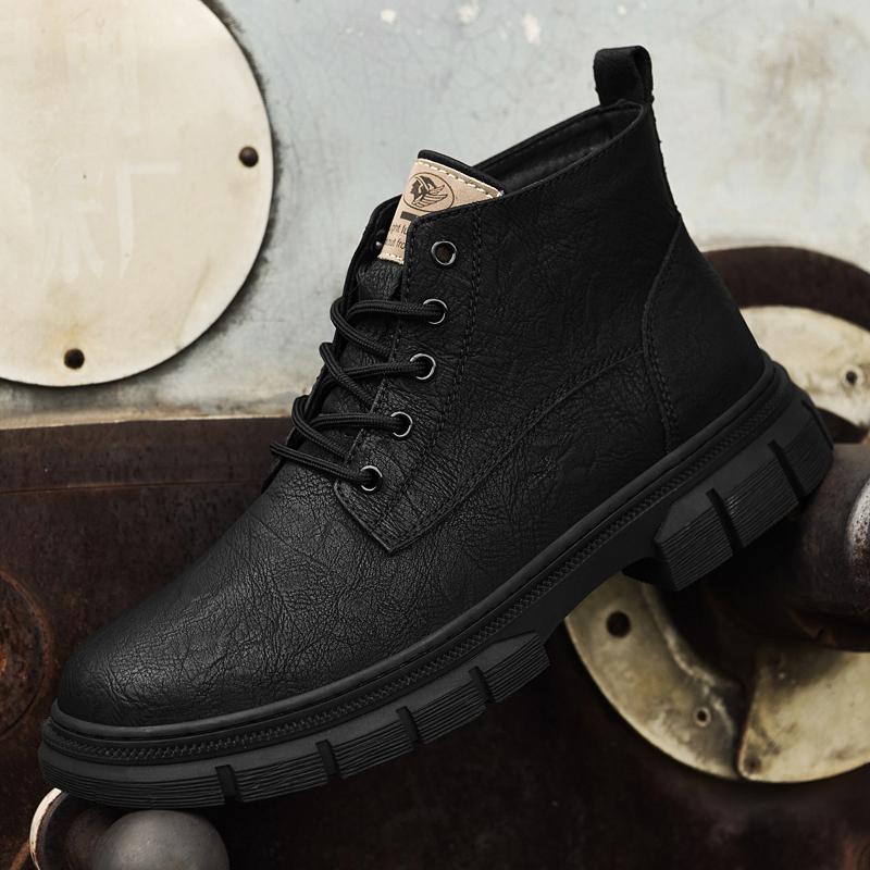 High Top Mens Oxford Shoes Genuine Leather Men Basic Boots High Quality Leisure Boots High Quality Male Soft Ankle Walking Shoes