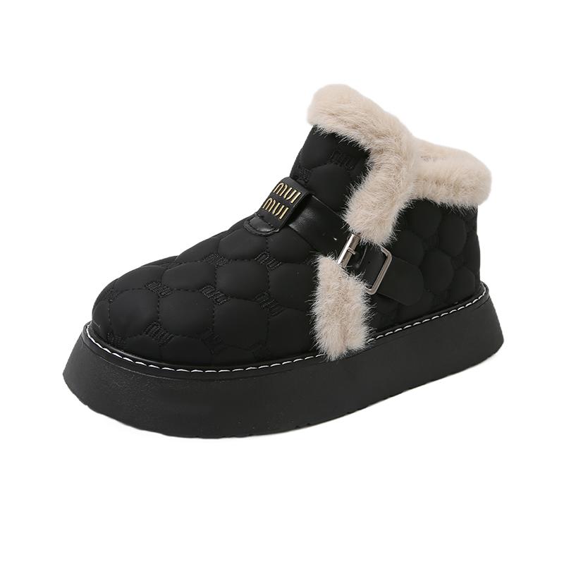 2024 Velcro Модная женская обувь Plus Velvet Выходная обувь большого размера из хлопка Водонепроницаемые зимние ботинки Широкие ноги Полные беременные женские хлопковые туфли