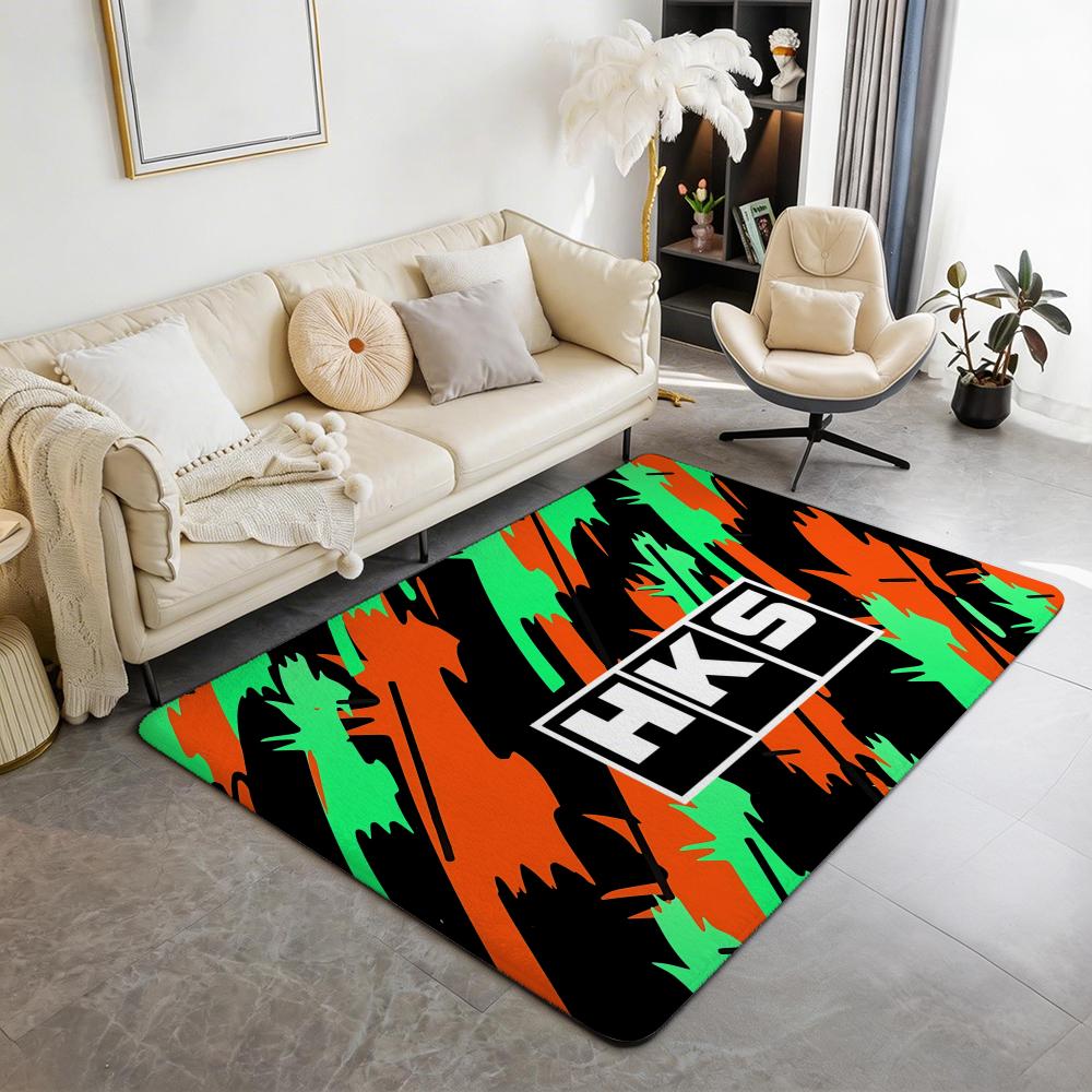 Sport Car HKS JDM Floor Mat Eco  Flannel Doormat Non Slip Odorless Indoor Floor Rug Soft Short Plush Home Mat