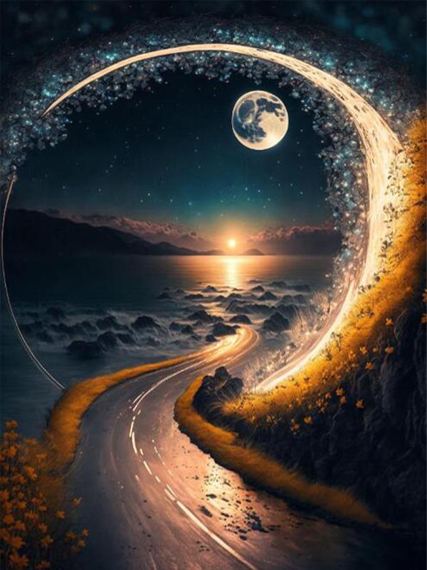 Алмазная живопись Новые поступления Луна Ночь Морской пейзаж Цветок Diy Полный квадратный круглый дрель Горный хрусталь Вышивка Роза Мозаика Наборы для вышивки крестом Настенный декор