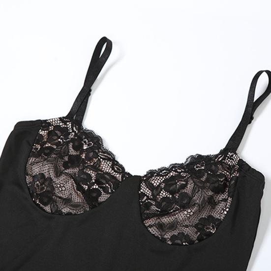 Женское облегающее платье макси на бретельках с кружевом и без рукавов, длинное платье с разрезом, сексуальное вечернее платье с глубоким вырезом для коктейльных вечеринок и ночных клубов