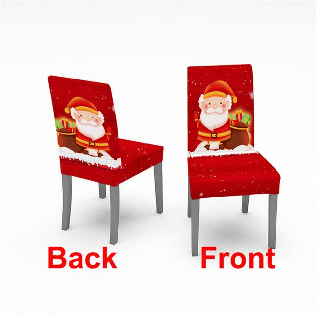 Рождественский чехол на обеденный стул с цифровым принтом, эластичные чехлы на стулья, чехол для офисного стула для банкета, отеля, дома, Рождественский декор