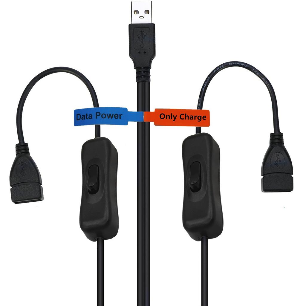 USB 2.0 Y-образный разветвитель, кабель-адаптер с 2 женскими портами и кнопкой-переключателем для управления питанием устройства