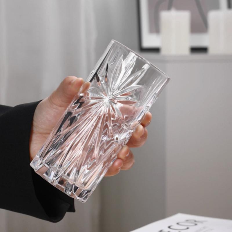 10.7 унц/11 унц Бокал для коктейлей Гравированный стеклянный стакан Вечеринка Роскошный Прозрачный Бокалы для виски и бренди Сок Молоко Кружки для напитков Посуда