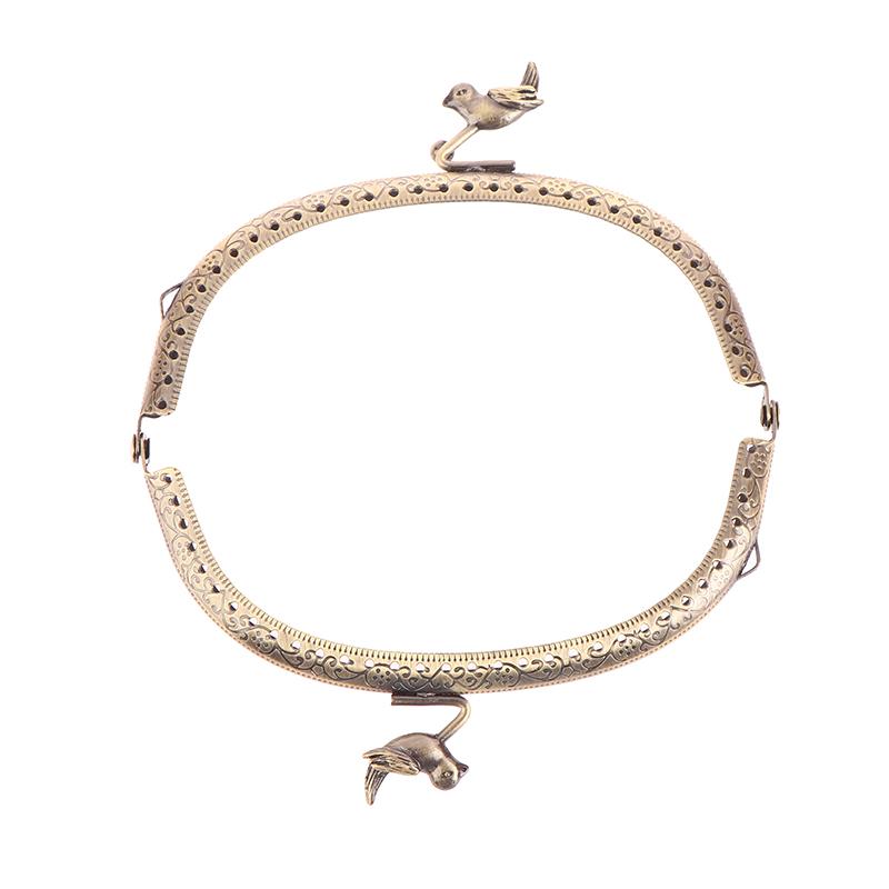 1 шт., 12,5 см, с тиснением в виде головы птицы, античная бронза, металлический кошелек, рамка, сумка с застежкой-поцелуем, ручка, аксессуары для сумки с дуговым замком «сделай сам»