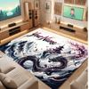 Dragon Theme Crystal Velvet Floor Rug Personalized Custom Name Text Warm Carpet Home Decoration