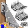 10/4/2PCS Corner Brackets Stainless Steel Furniture Angle Shelf Connector Cabinet Support Fixing Frame Corner Brace with Screw