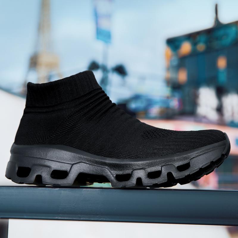 Пара вязаной повседневной спортивной обуви, легкая эластичная обувь для ходьбы и бега, мужская и женская дышащая обувь-носки большого размера 36-47