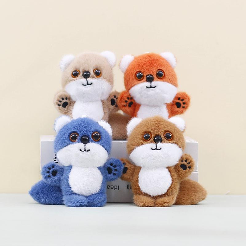 Soft Short Fur Fox Plush Keychain With Pp Cotton Filling For Kids