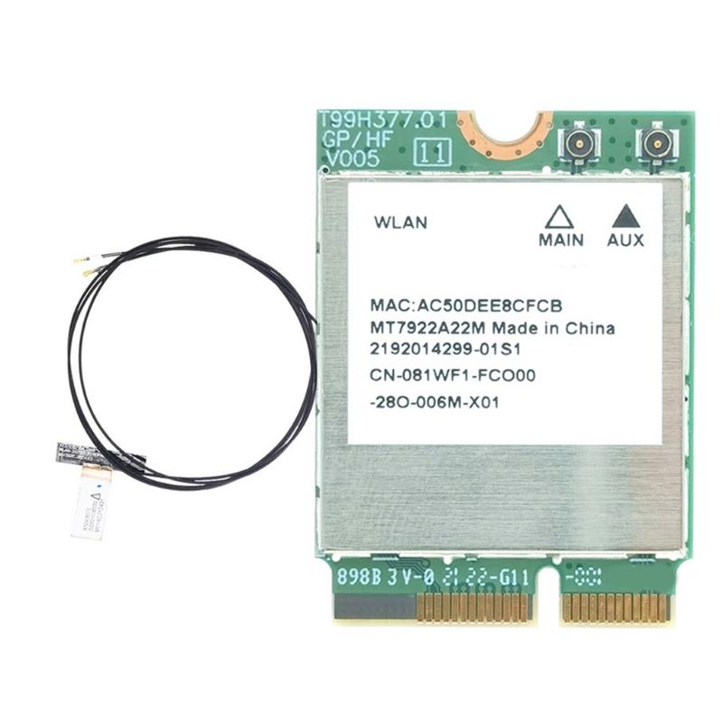 WiFi 6E карта MT7922 6 ГГц/5 ГГц/2,4 ГГц Трехдиапазонный сетевой адаптер Совместимость с Bluetooth 5.2 Интерфейс M.2
