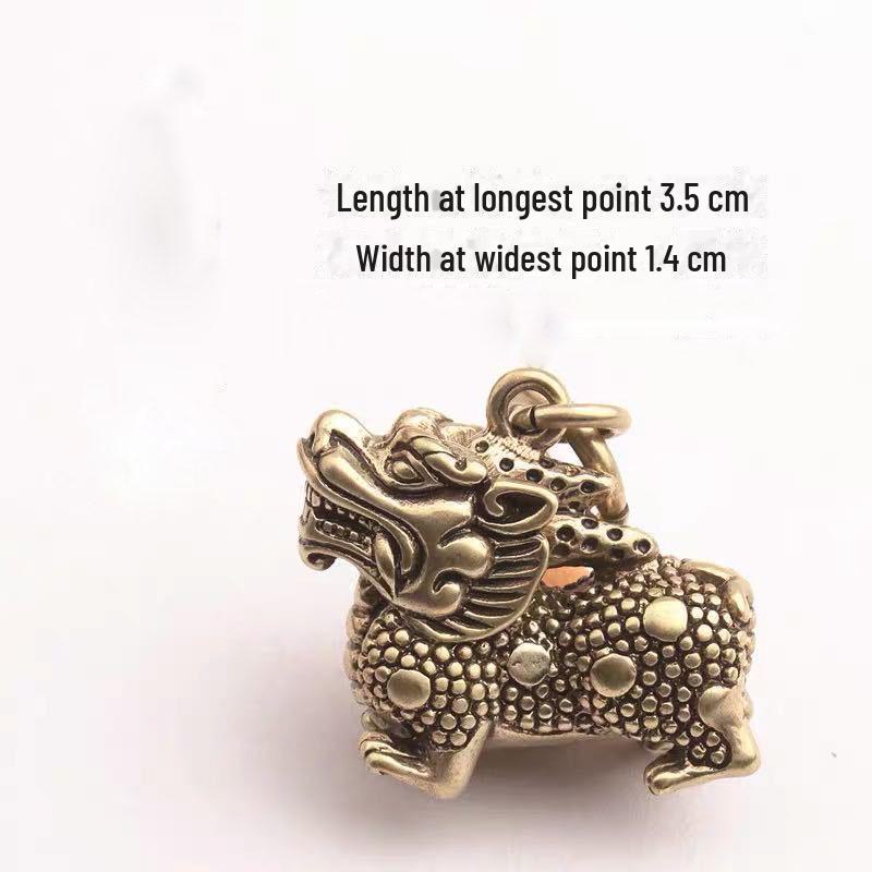 Dragon Turtle Pixiu Keychain Pendant - Lucky Charm for Men and Women