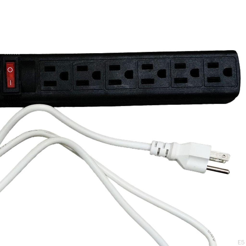 Удлинитель на 6 розеток с плоской вилкой, простой в использовании, портативный, с выключателем для гаража, бизнеса