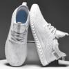 Мужская обувь 39–48, универсальная повседневная спортивная обувь большого размера с сетчатой поверхностью, полые белые летающие тканые тонкие мужские кроссовки для бега