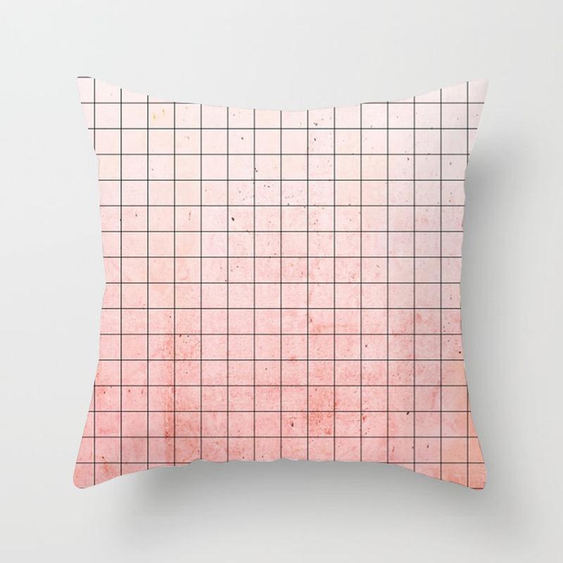Simple Geometric Sofa Pillowcase Pink Cushion Cover Pillowcase Pillowcase