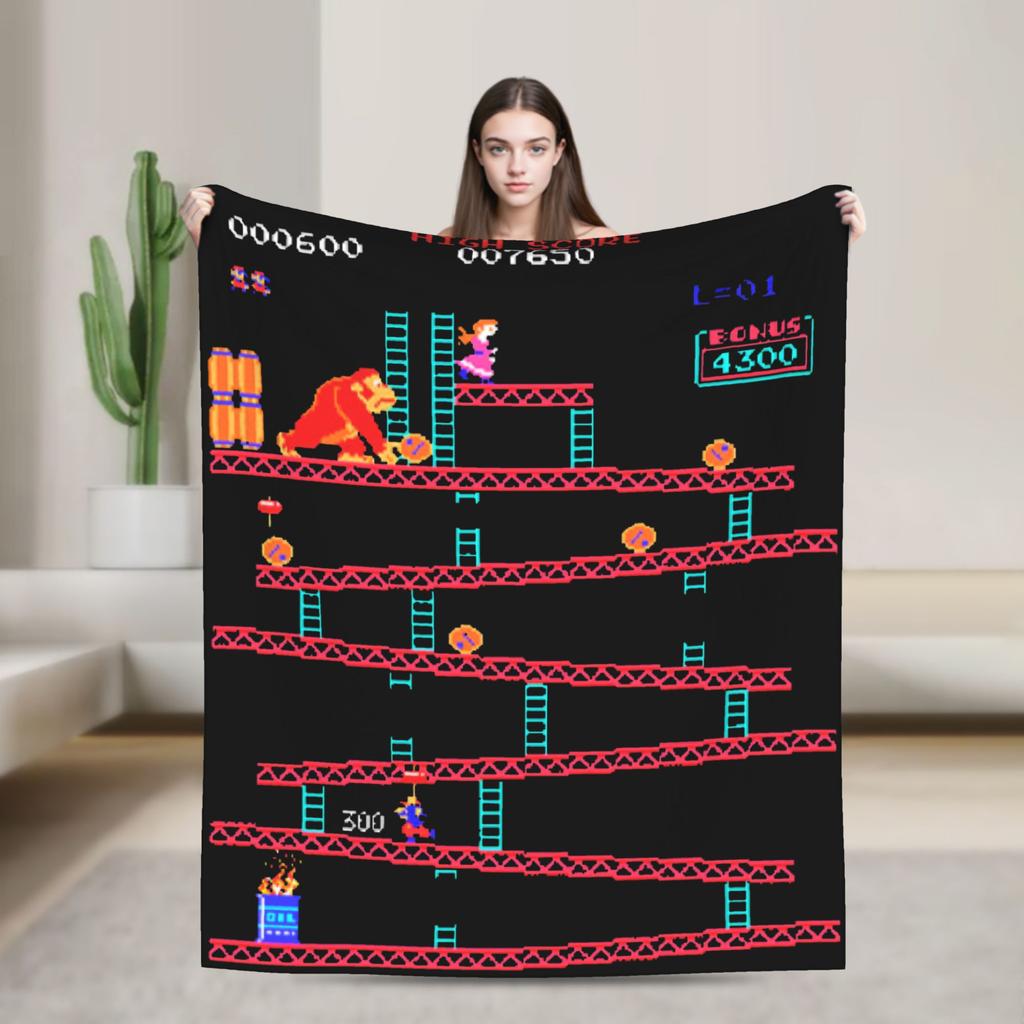 Donkey Kong Game Blankets Flannel Awesome Warm Throw Blanket for Bedspread Summer