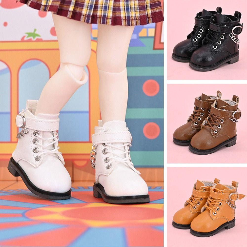 4 Colors 5CM Doll Wearing 1/6 Doll Boots Leather Shoes Differents Color Play House Accessories