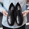 Fashion Men's Leather Shoes Round Toe Non Slip and Waterproof Height Increasing Male Casual Shoe Common In Promotion Designer Size 45 Pu
