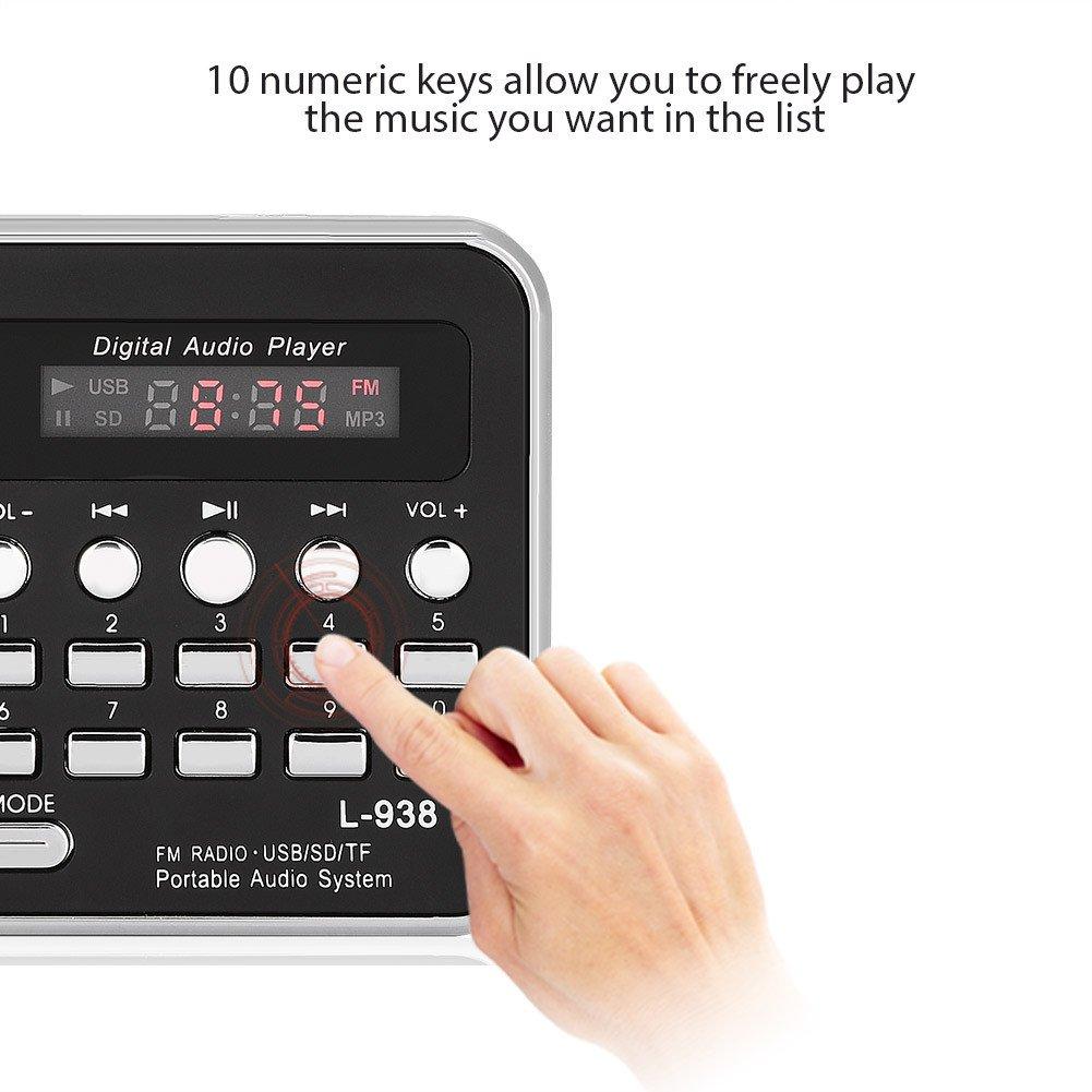 FM-радио Bewinner Портативный цифровой аудиоплеер с шумоподавлением, высокой чувствительностью приема, карманное радио, TF SD-карта, USB AUX