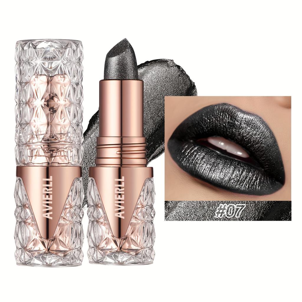 Shimmering Lipstick Long-Lasting Waterproof Lipstick Smooth Texture Full Coverage Glitter Lipstick Available In Black Golden Red Pink Lip Makeup