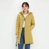 Feather New Женская 90-флисовая однотонная женская одежда с капюшоном и бесшовная куртка-пуховик с капюшоном Куртка среднего и длинного размера большого размера
