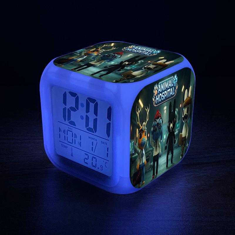 Cross Animal Hospital Digital Alarm Clock - New Night Light, Mute Game Peripheral for Home