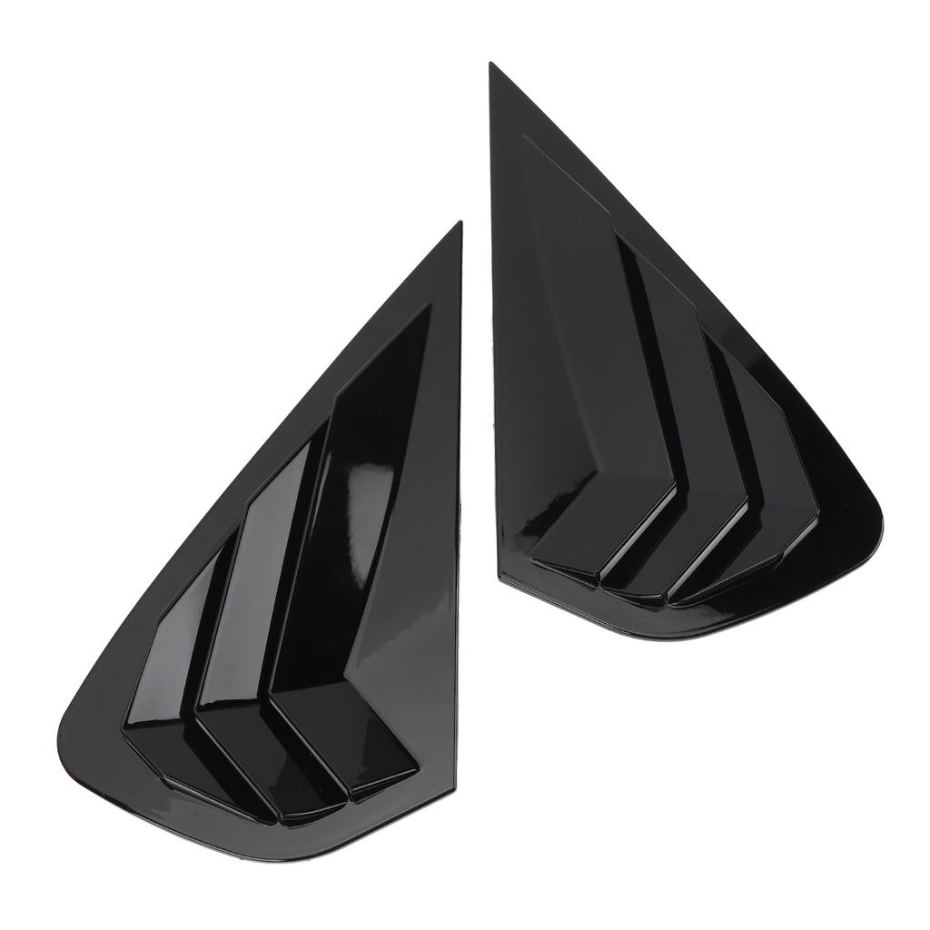 1 Pair Rear Side Window Shutter Cover Trim Glossy Black Scratch Proof Window Louver Side Vent Trim F