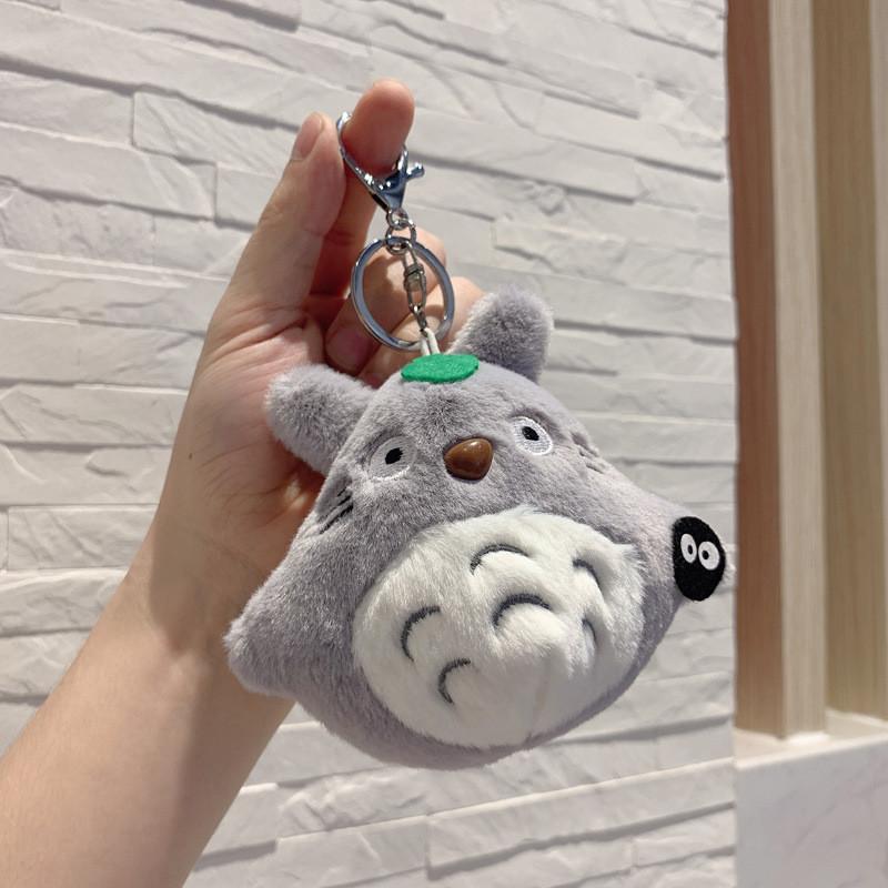 Mini Totoro Plush Toy Soft And Cute Cat Stuffed Animal Keychain Bag Charm**