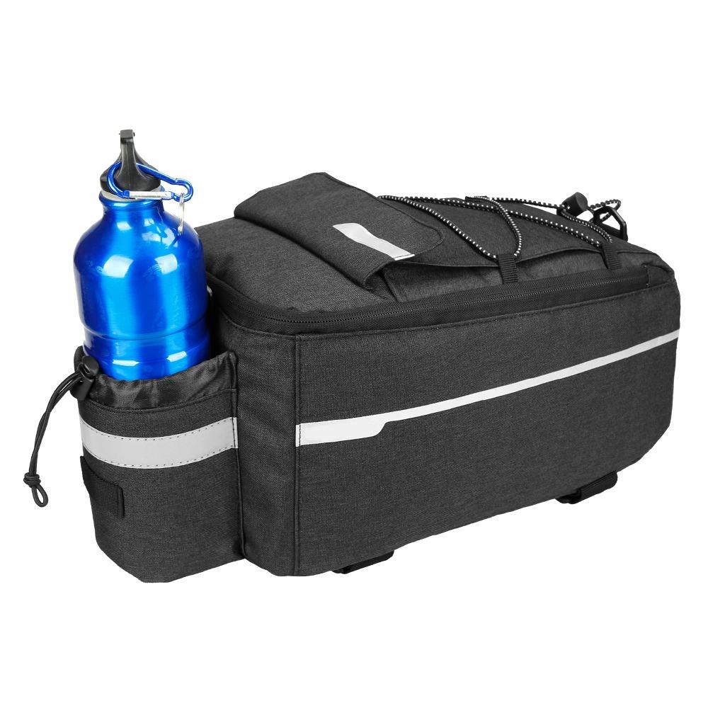 Insulated Bicycle Rear Rack Bag with Reflective Stripes Bike Trunk Bag Bike Rear Seat