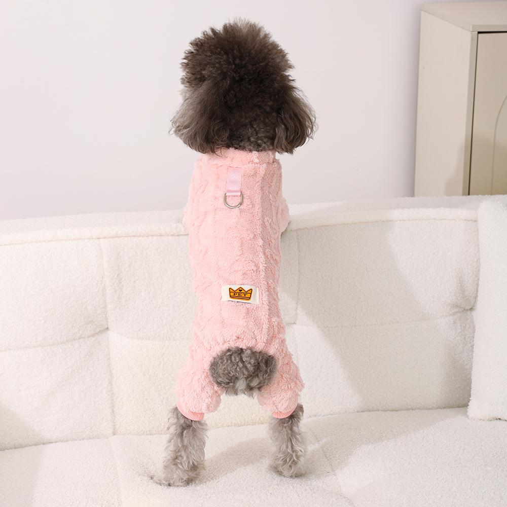 Флисовый комбинезон для щенков, осенне-зимняя одежда для маленьких собак, комбинезоны, пижамы, милый принт, чихуахуа, йоркширский костюм для домашних животных