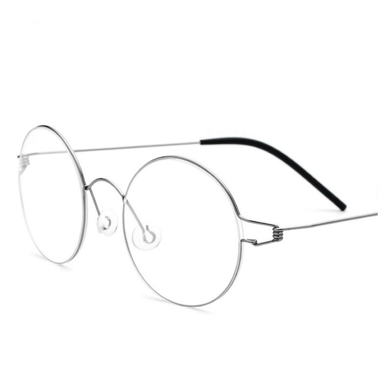 Бренд Дании Тот же дизайн Безободковые очки для женщин и мужчин Круглые из титанового сплава Корейский бизнес Ультралегкая оправа