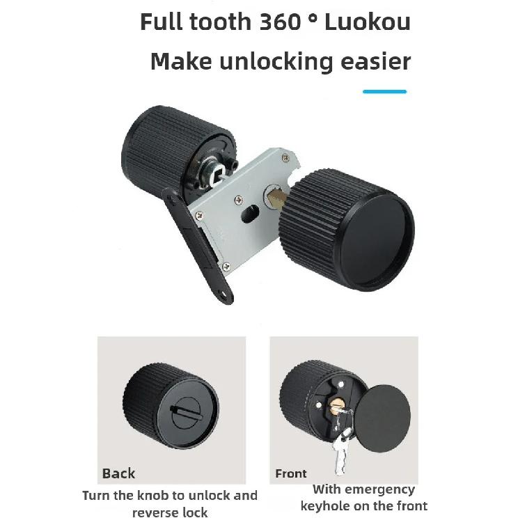 2026 Minimalist Round Ball Magnetic Door Lock Indoor Door Hidden Key Round Door Handle Silent Home Room Wooden Door Lock