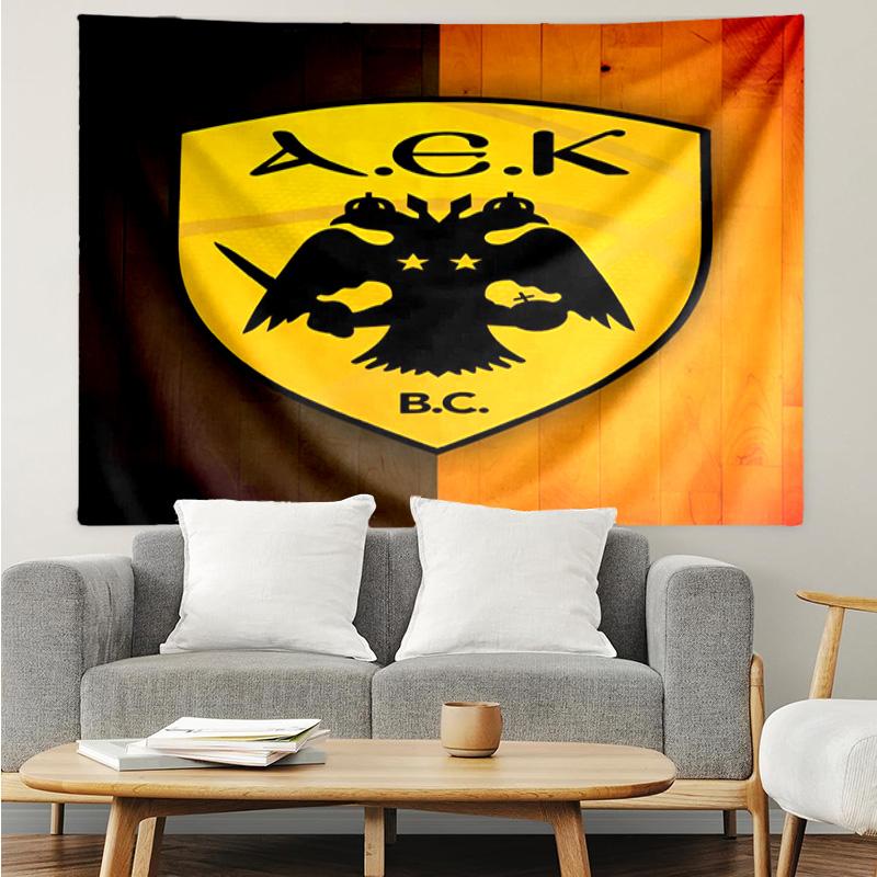 1PC Aek Football Crest Tapestry, Unique Design Tapestry, Suitable for Bedroom,Livingroom, Playroom,Heartwarming Holiday Gifts