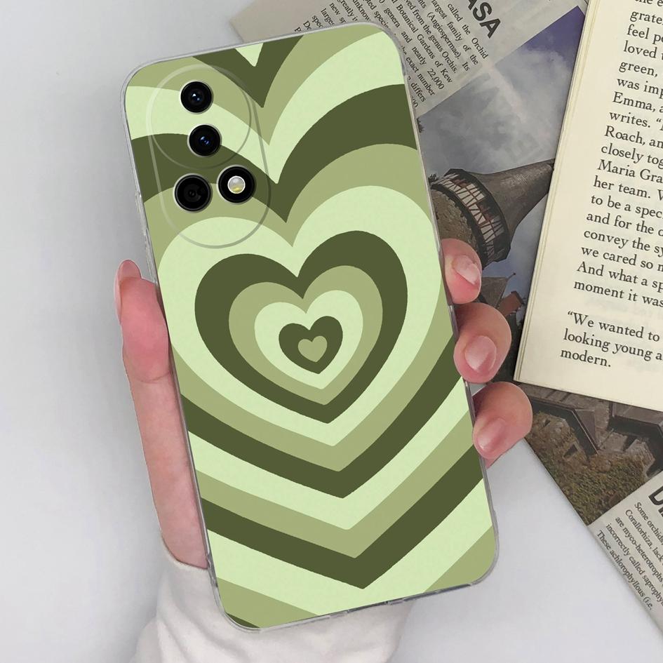 Чехол для Huawei Nova 12 Pro 5G Ultra Y72 12i Pura 70 Pro, прозрачный чехол Pretty Love Heart Bear, силиконовый, мягкий, ТПУ, защитная пленка для экрана, корпус для Huawei Capa