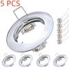 5Pcs Recessed LED Downlight Mounted Frame Round with MR16 Lamp Holder Cut Hole 60mm Ceiling Spot Lights Fitting Fixture