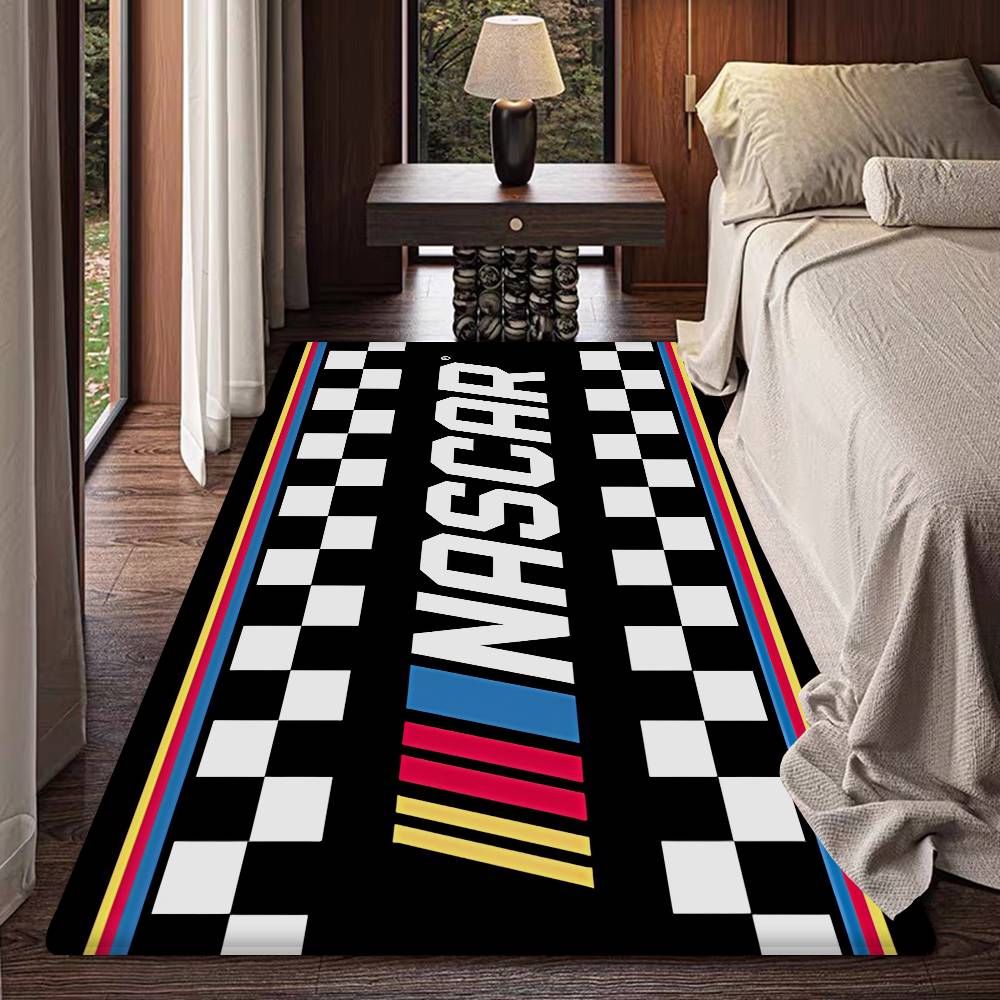 N-NASCARS Racing Car Bathroom Mat INS Style Soft Bedroom Floor House Laundry Room Mat Anti-skid Welcome Doormat