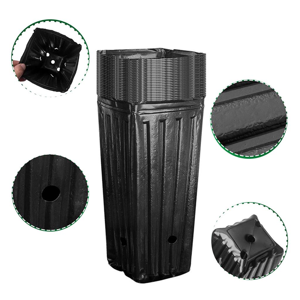 20 шт. высокие квадратные стаканчики для рассады, пластиковые глубокие горшки для рассады, дышащая конструкция для пересадки садовых деревьев