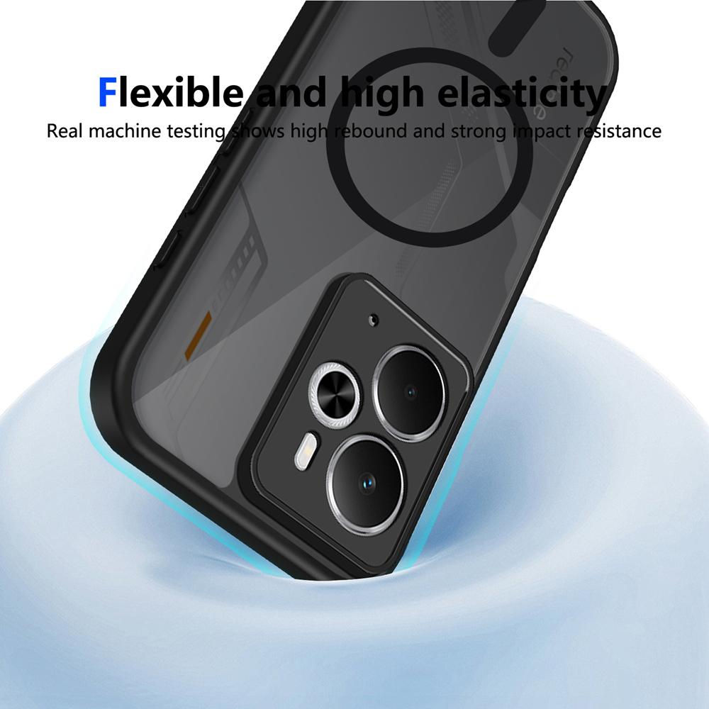KEYSION Магнитный чехол для телефона Realme 14 5G Силикон+ПК Матовый Полупрозрачный Прозрачный Ударопрочная Задняя Крышка для OPPO Realme 14T 5G