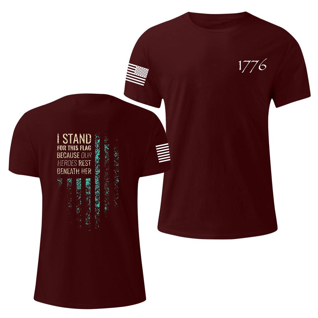 Мужская модная повседневная футболка с круглым вырезом и коротким рукавом с принтом «День независимости»