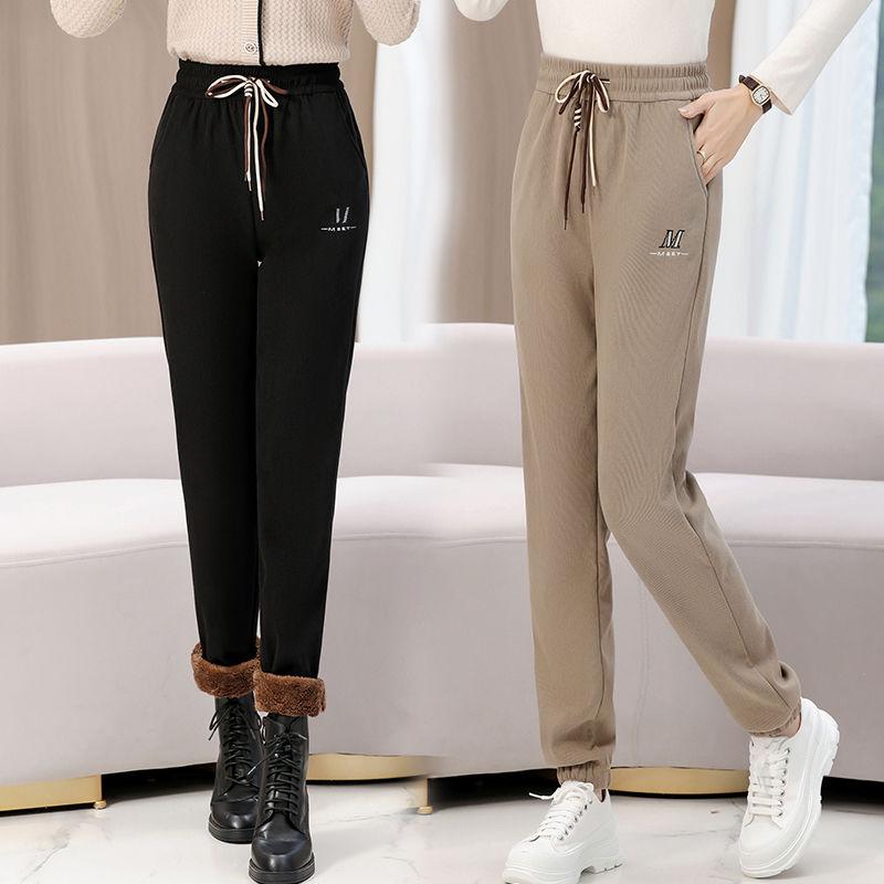 Autumn Winter New Fleece Trousers Korean Casual Harun Pants Female Loose Trousers Trend Women's Sports Pants