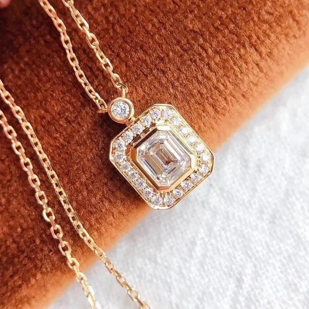 Европейское и американское простое ожерелье с золотым цирконом в форме сердца для женщин, высококлассный модный темперамент, нишевый дизайн, ювелирные изделия Wh