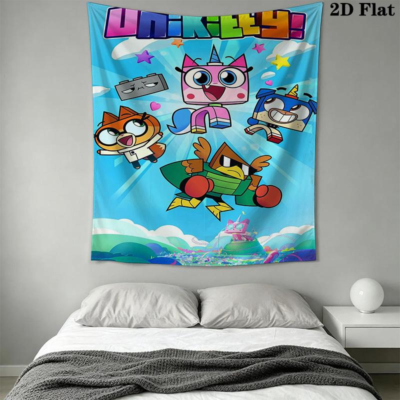 Unikitty cartoon-inspired Pattern Home Decor Tapestry, Wall Hanging, Decorative RV Wall Cloth.XGT0914215