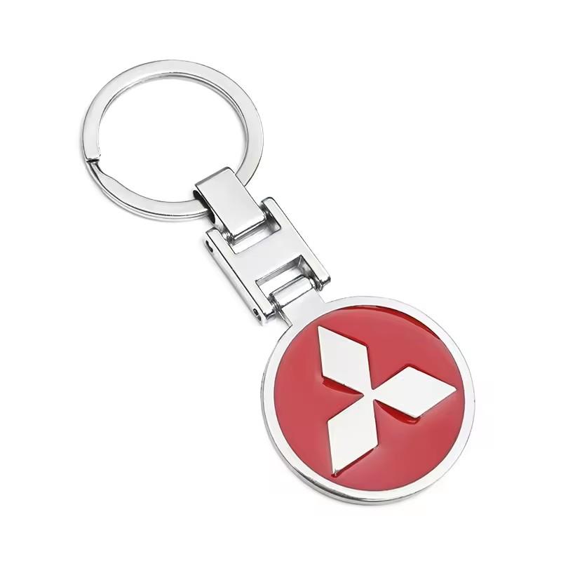 For Mitsubishi Lancer OTO ASX L300 Montero L200 Mirage Outlander Delica Pajero Car Metal Keychain Auto Key Rings Holder