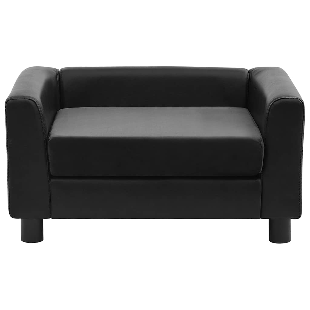 Pet Sofa Black 60 x 43 x 30 cm Plush and Faux Leather