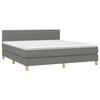 Maison Exclusive - Sommier à lattes de lit avec matelas Gris foncé 160x200cm Tissu