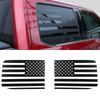 2x Black Rear Side Window Trim Stickers USA Flag Decal For 15-22 Ford F-150 F150