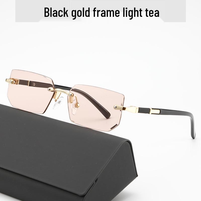 Модные безободковые европейские и американские солнцезащитные очки с защитой от УФ-лучей для мужчин и женщин